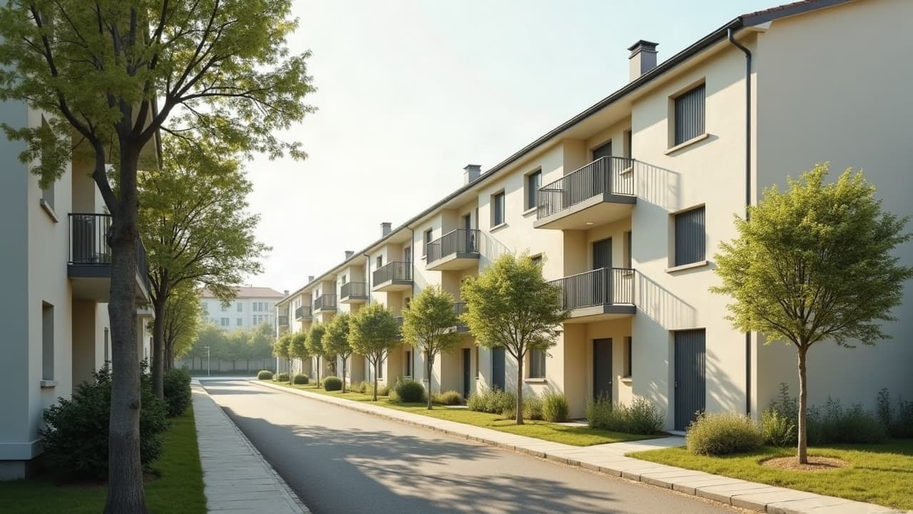 Rue résidentielle des années 1960 aux Prés Saint-Jean à Chalon-sur-Saône