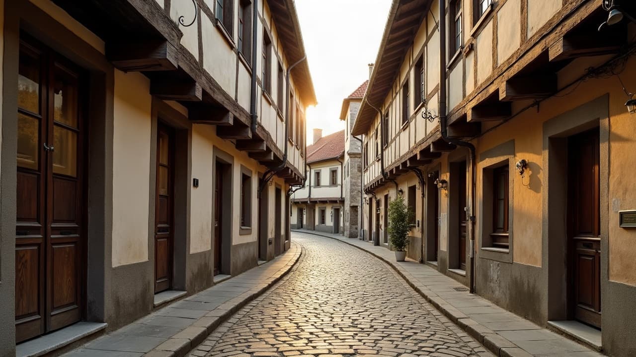 Rue ancienne à pans de bois et façades de pierre dans le centre historique de Chalon-sur-Saône