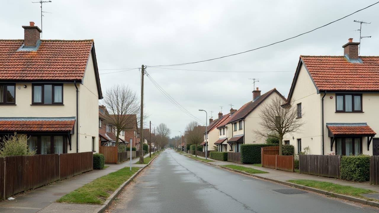 Rue pavillonnaire des années 1970 à Châtenoy-le-Royal