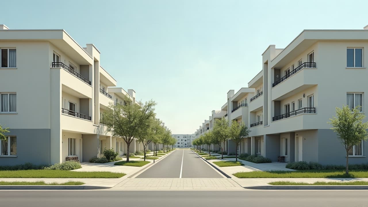 Petit immeuble collectif d'après-guerre dans un quartier résidentiel de Mâcon